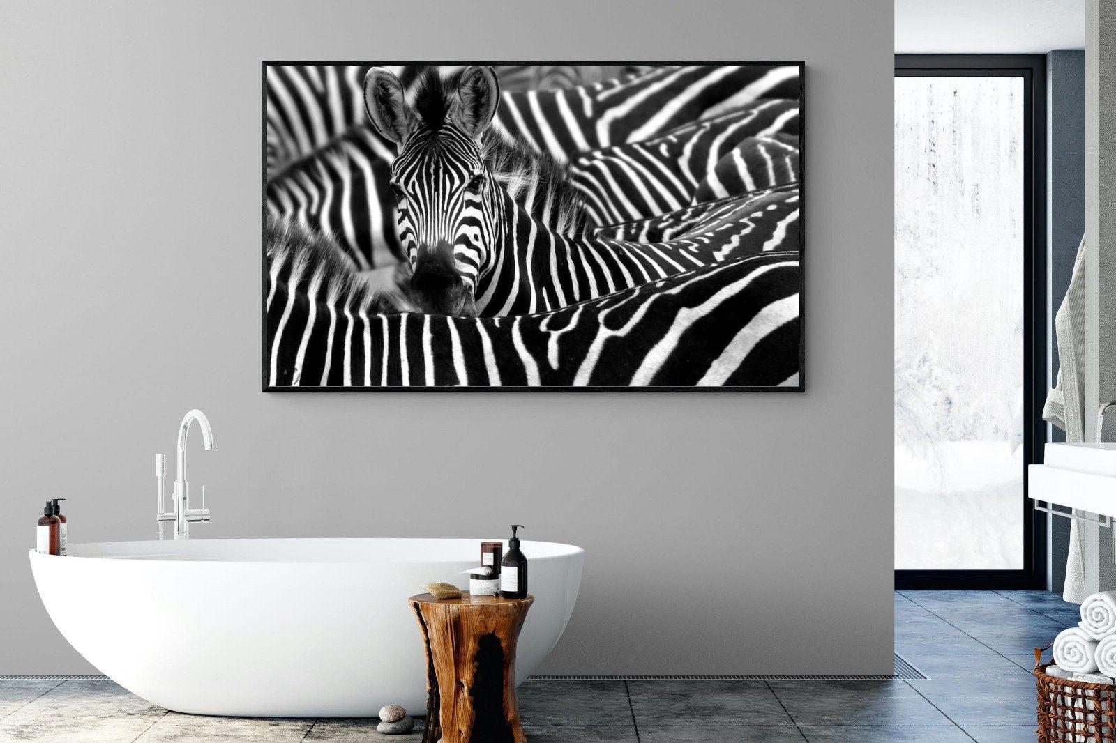 Zebra Look-Wall_Art-180 x 110cm-Mounted Canvas-Black-Pixalot