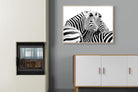 Zebra Pair-Wall_Art-100 x 75cm-Mounted Canvas-Wood-Pixalot