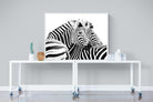 Zebra Pair-Wall_Art-120 x 90cm-Mounted Canvas-White-Pixalot