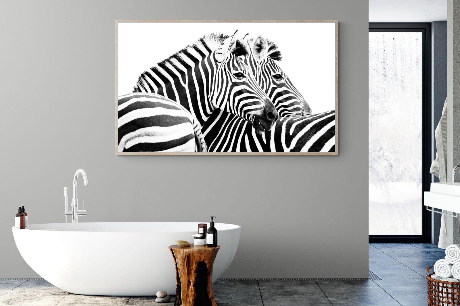 Zebra Pair-Wall_Art-180 x 110cm-Mounted Canvas-Wood-Pixalot