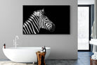 Zebra-Wall_Art-180 x 110cm-Mounted Canvas-Black-Pixalot