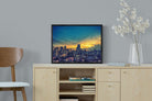 Joburg Sunrise-Wall_Art-60 x 45cm-Mounted Canvas-Black-Pixalot