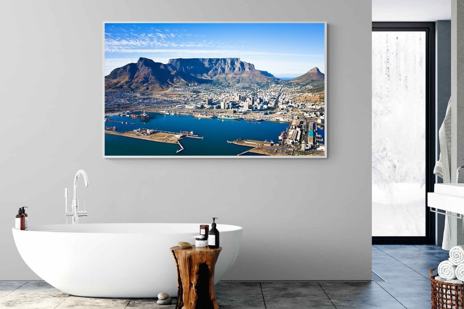 Cape Town Harbour-Wall_Art-180 x 110cm-Mounted Canvas-White-Pixalot