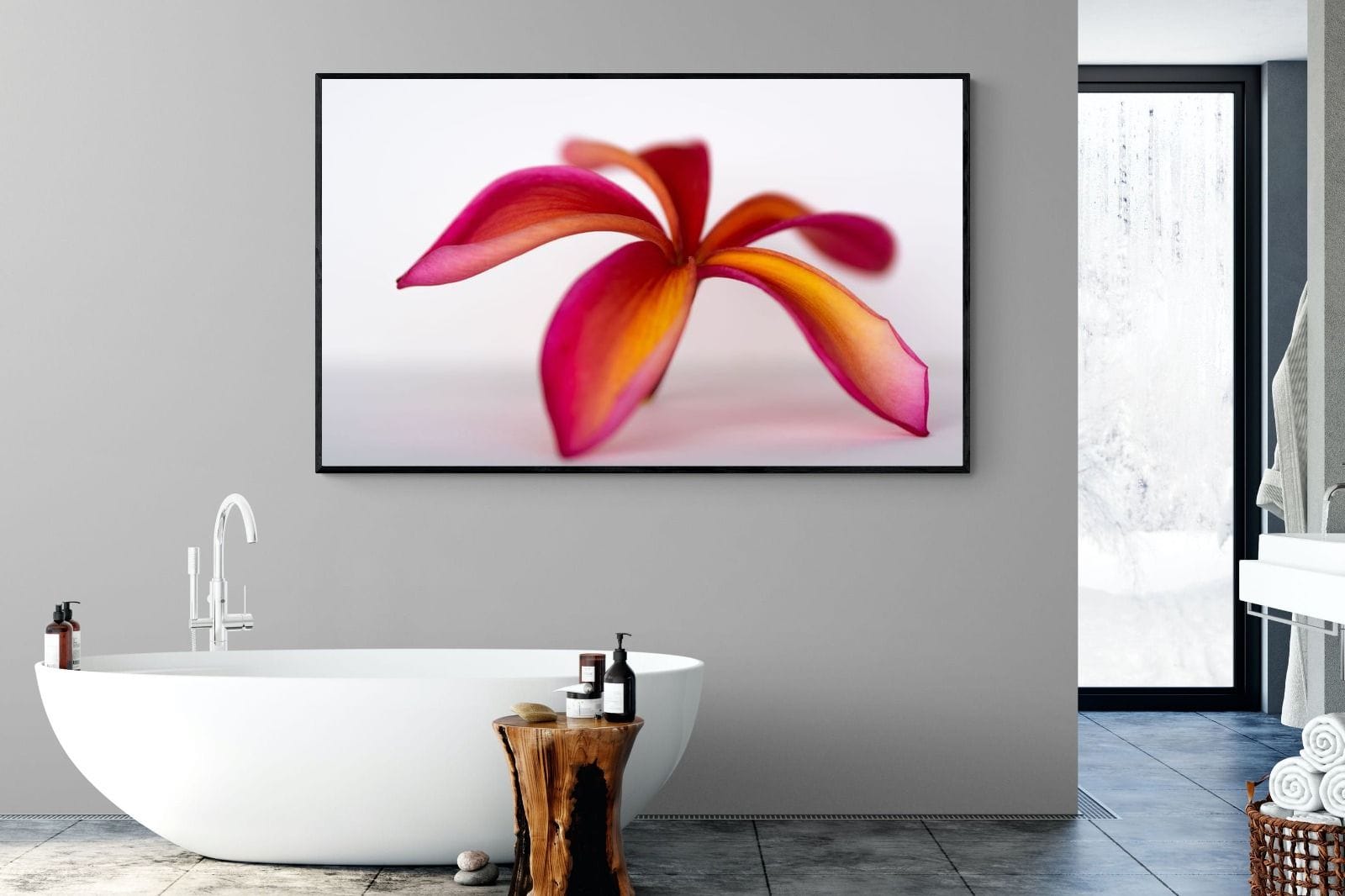 Crimson Flora-Wall_Art-180 x 110cm-Mounted Canvas-Black-Pixalot