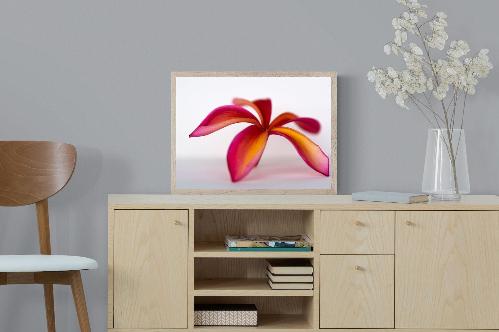 Crimson Flora-Wall_Art-60 x 45cm-Mounted Canvas-Wood-Pixalot