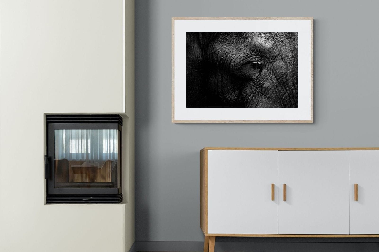 Elephant Skin-Wall_Art-100 x 75cm-Framed Print-Wood-Pixalot