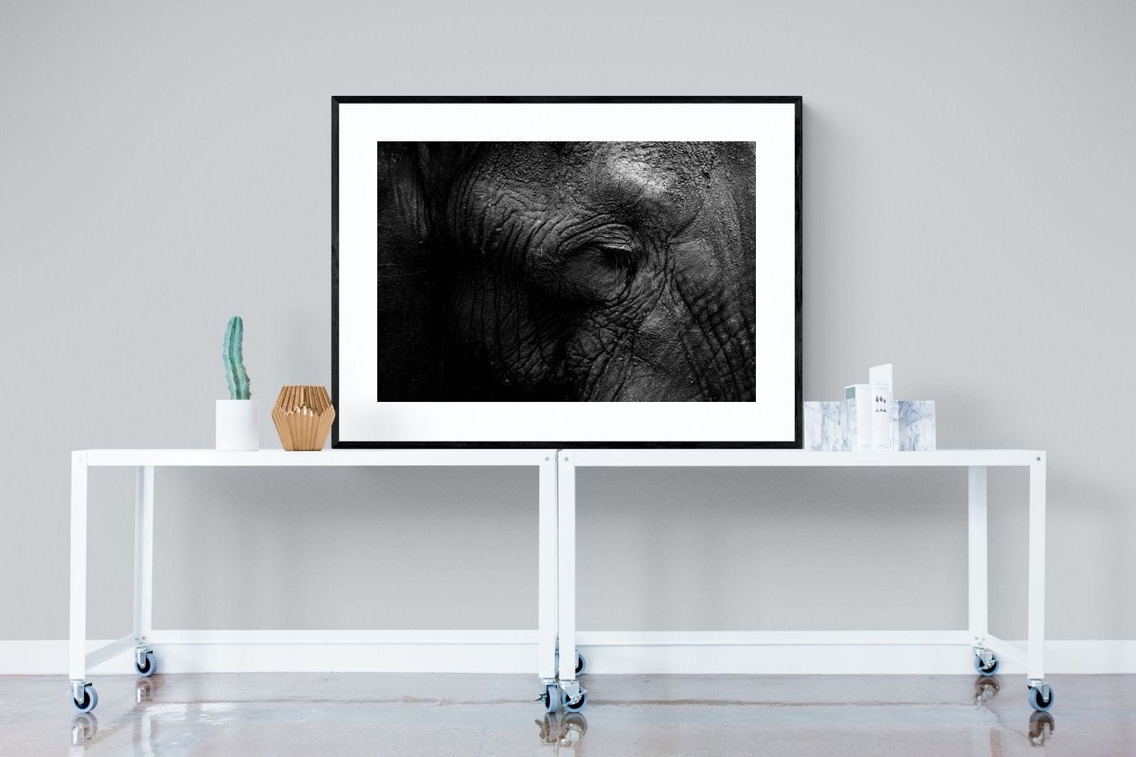 Elephant Skin-Wall_Art-120 x 90cm-Framed Print-Black-Pixalot