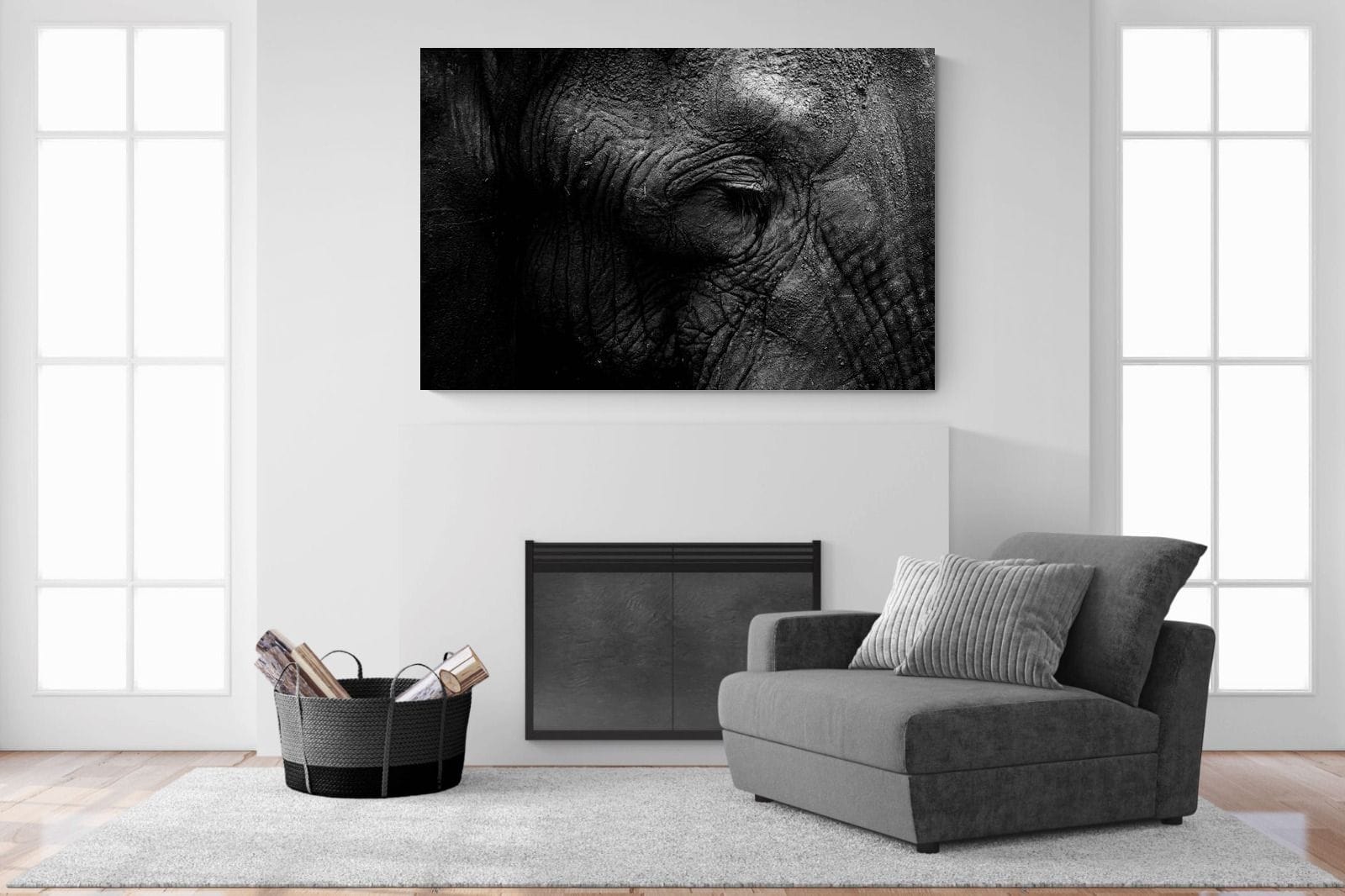 Elephant Skin-Wall_Art-150 x 100cm-Mounted Canvas-No Frame-Pixalot