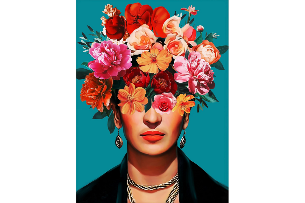 Frida Crimson Floral-Wall_Art-Pixalot