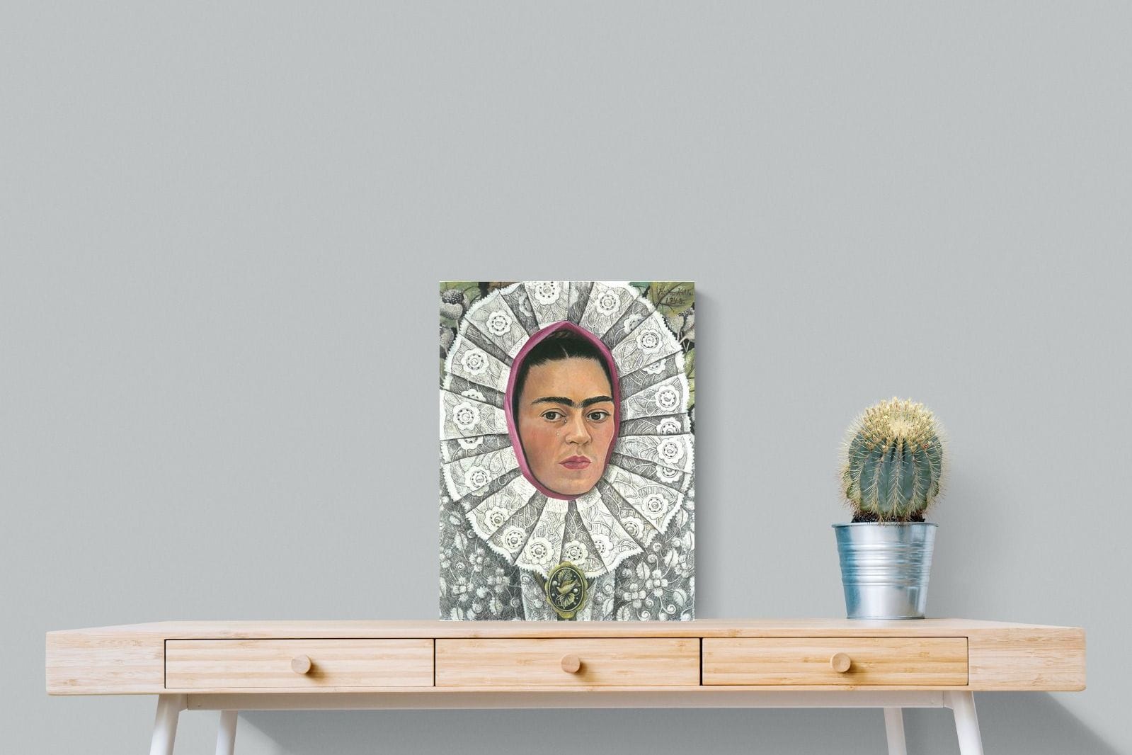 Frida Self-Portrait with Medallion-Wall_Art-45 x 60cm-Mounted Canvas-No Frame-Pixalot