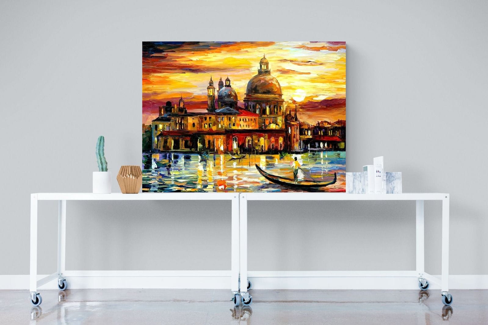 Golden Skies of Venice-Wall_Art-120 x 90cm-Mounted Canvas-No Frame-Pixalot