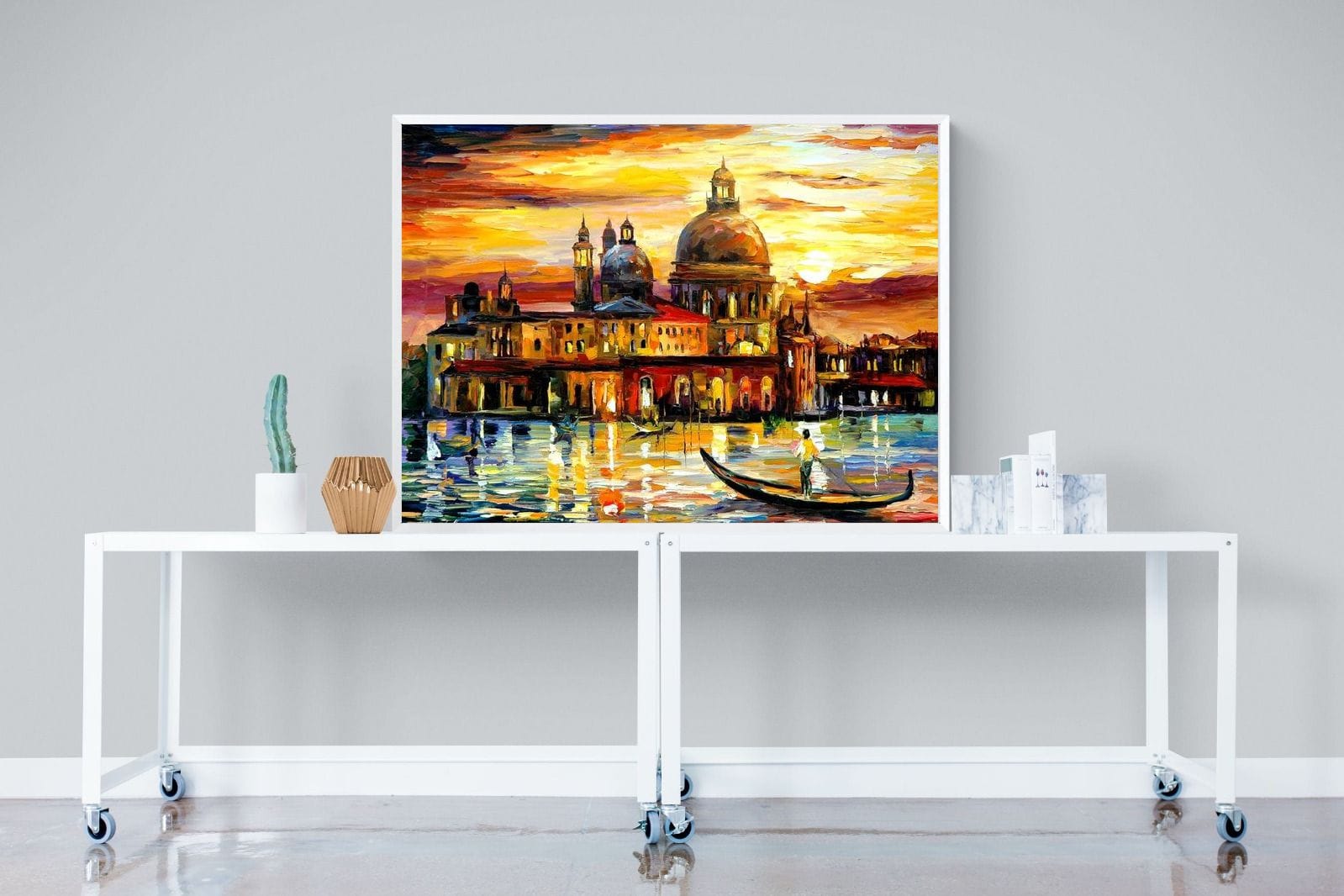 Golden Skies of Venice-Wall_Art-120 x 90cm-Mounted Canvas-White-Pixalot