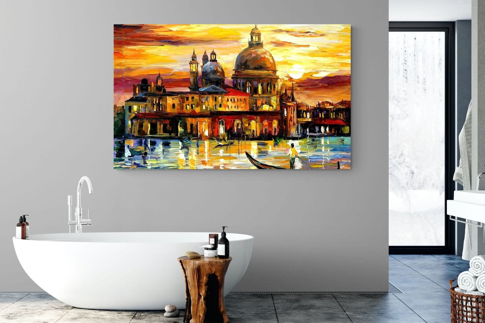 Golden Skies of Venice-Wall_Art-180 x 110cm-Mounted Canvas-No Frame-Pixalot