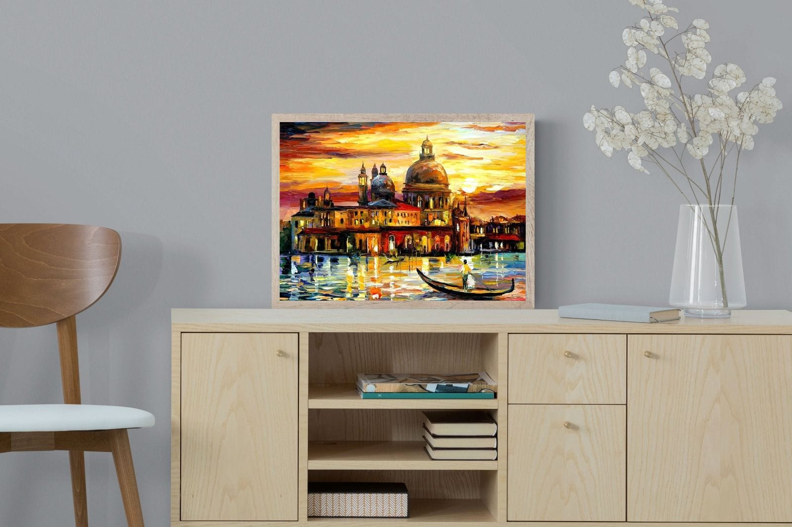Golden Skies of Venice-Wall_Art-60 x 45cm-Mounted Canvas-Wood-Pixalot
