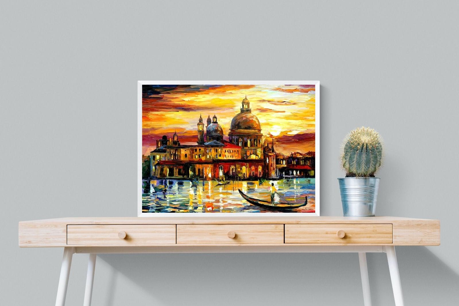 Golden Skies of Venice-Wall_Art-80 x 60cm-Mounted Canvas-White-Pixalot