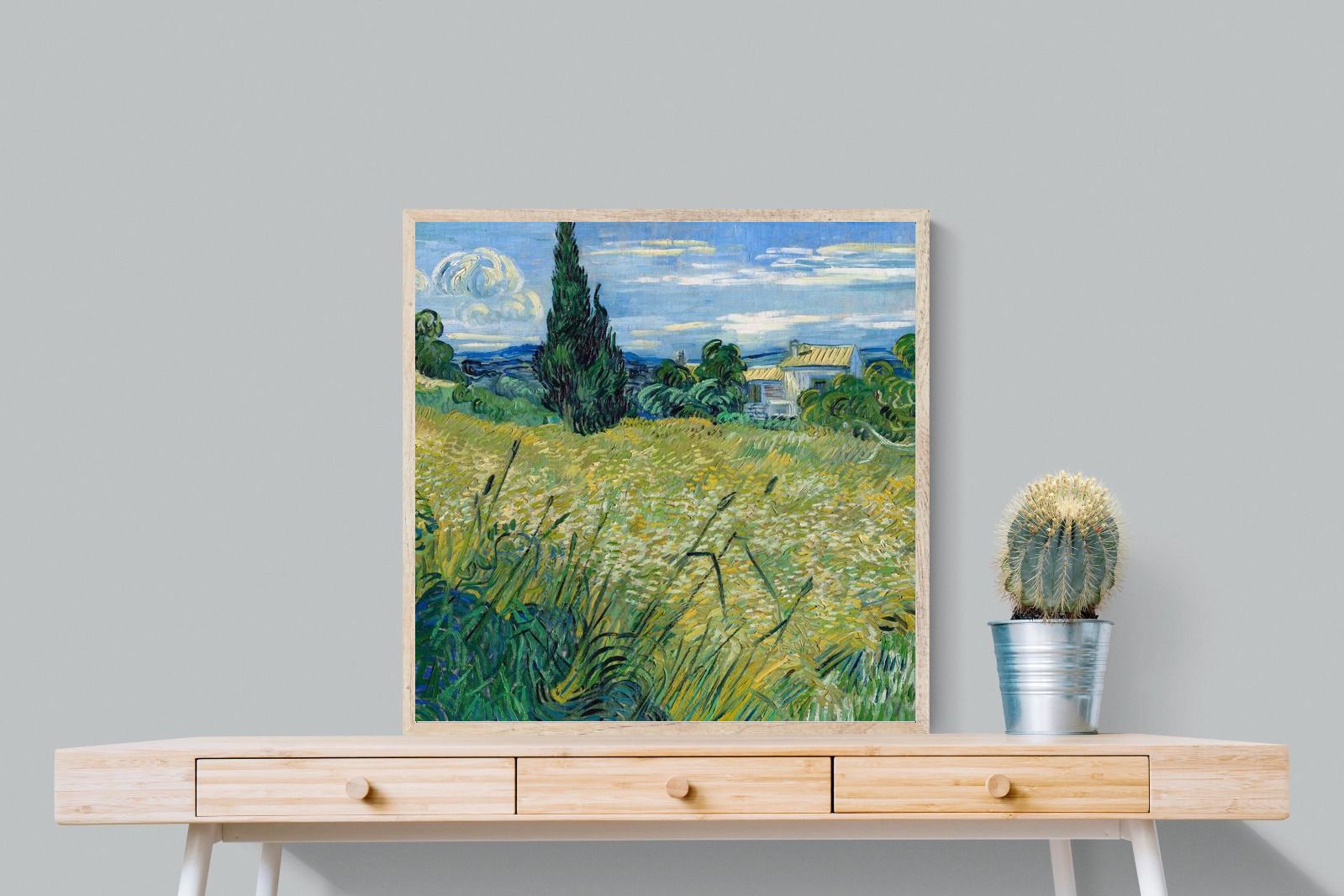 Pixalot Green Wheat Field with Cypress