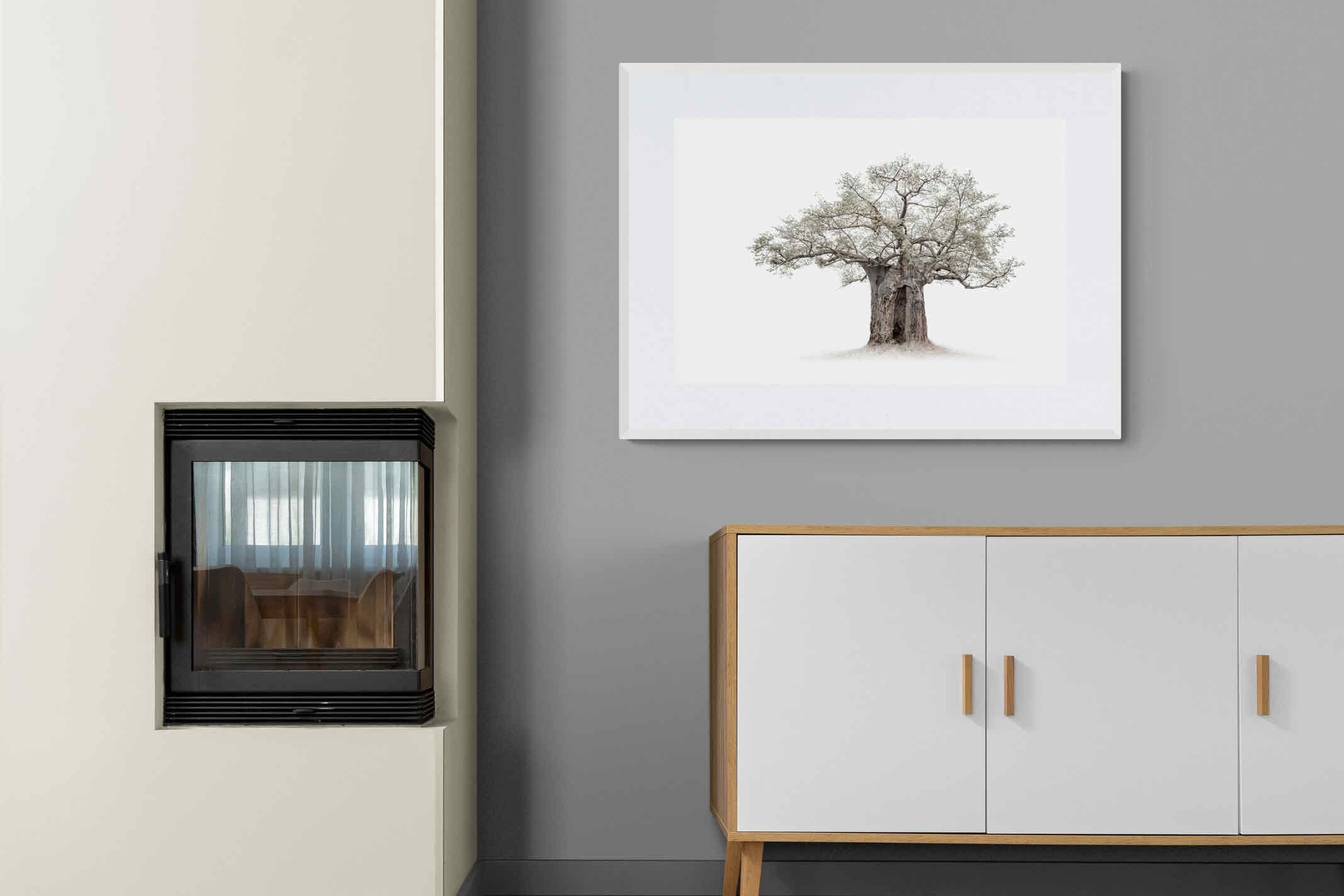 High Key Baobab-Wall_Art-100 x 75cm-Framed Print-White-Pixalot