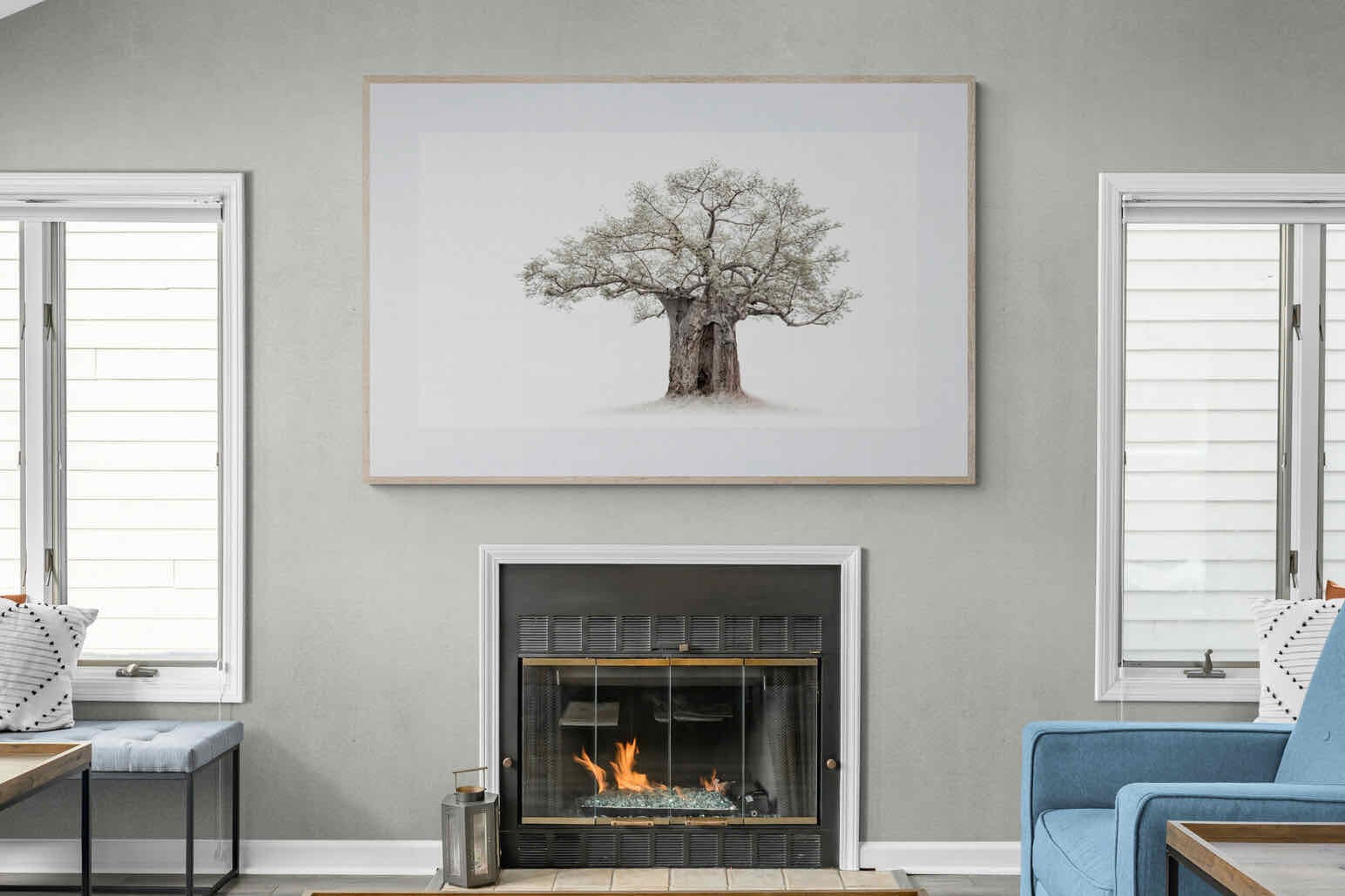 High Key Baobab-Wall_Art-150 x 100cm-Framed Print-Wood-Pixalot