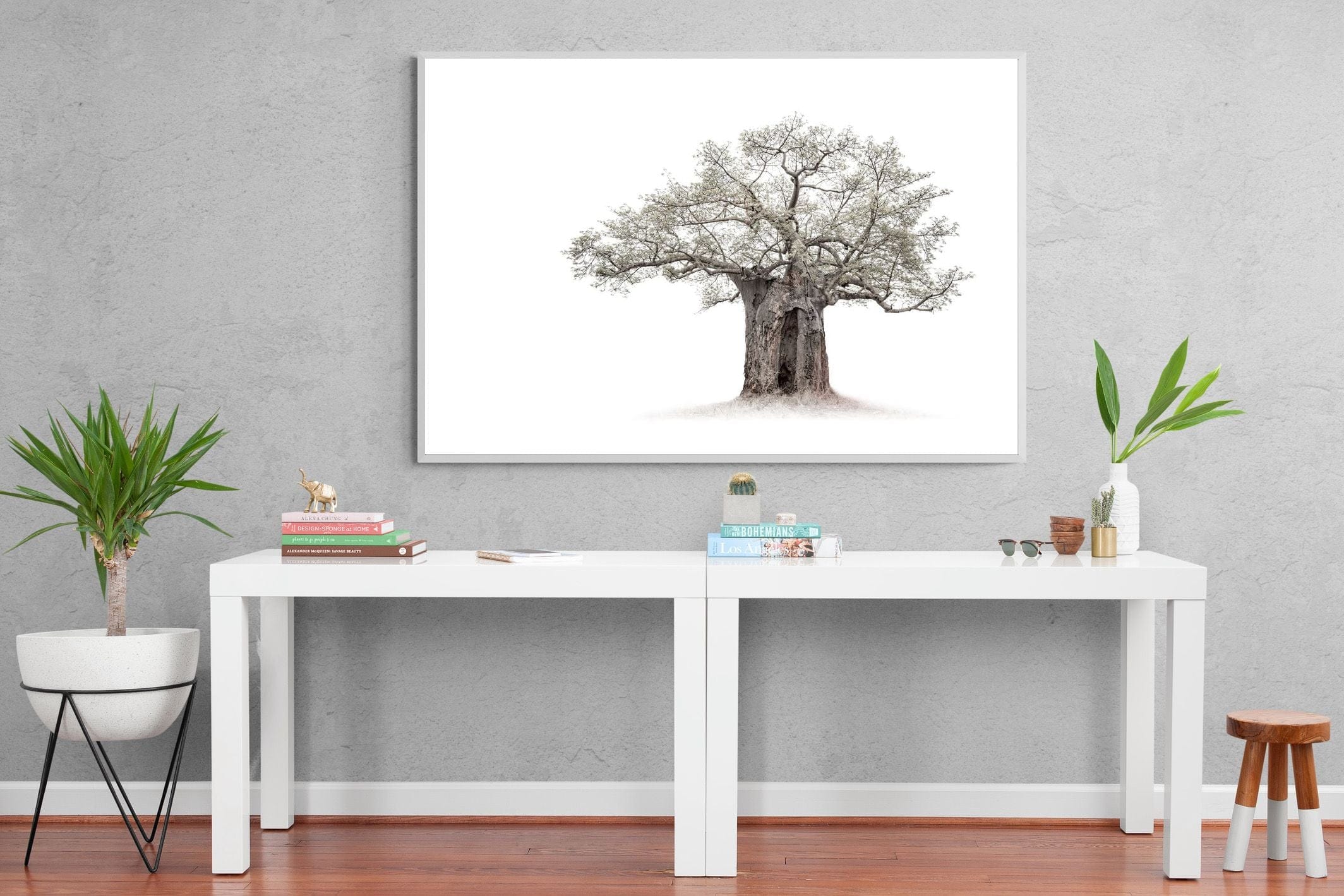 High Key Baobab-Wall_Art-150 x 100cm-Mounted Canvas-White-Pixalot