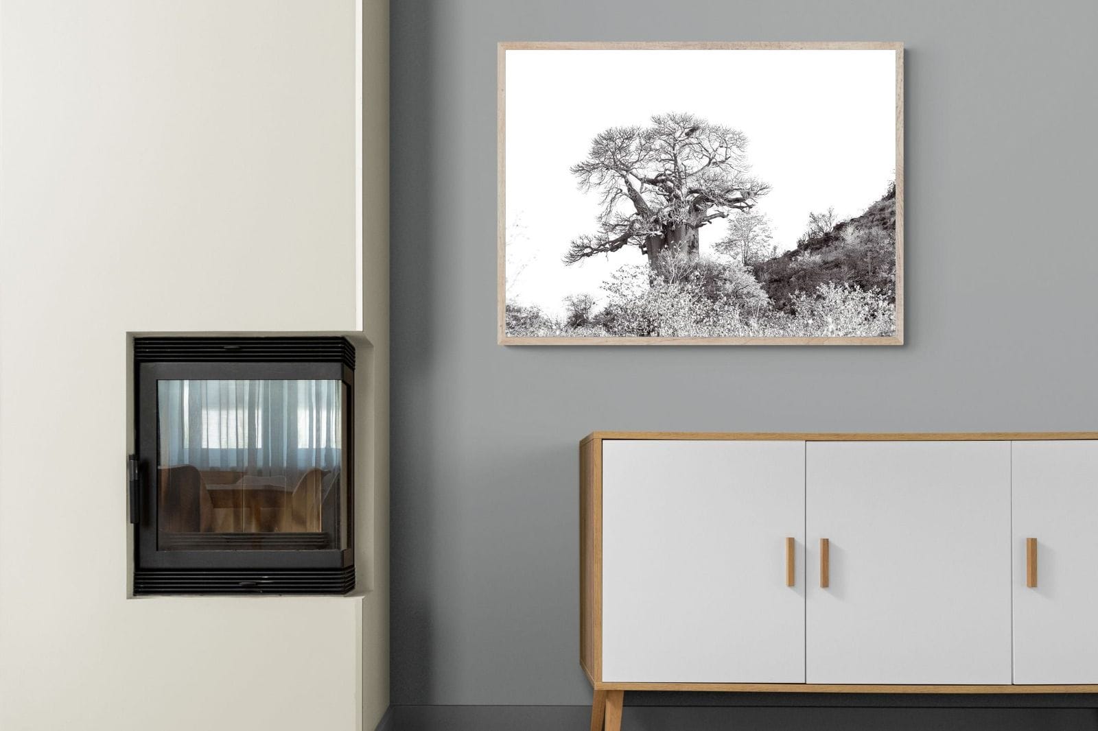 Hillside Baobab-Wall_Art-100 x 75cm-Mounted Canvas-Wood-Pixalot
