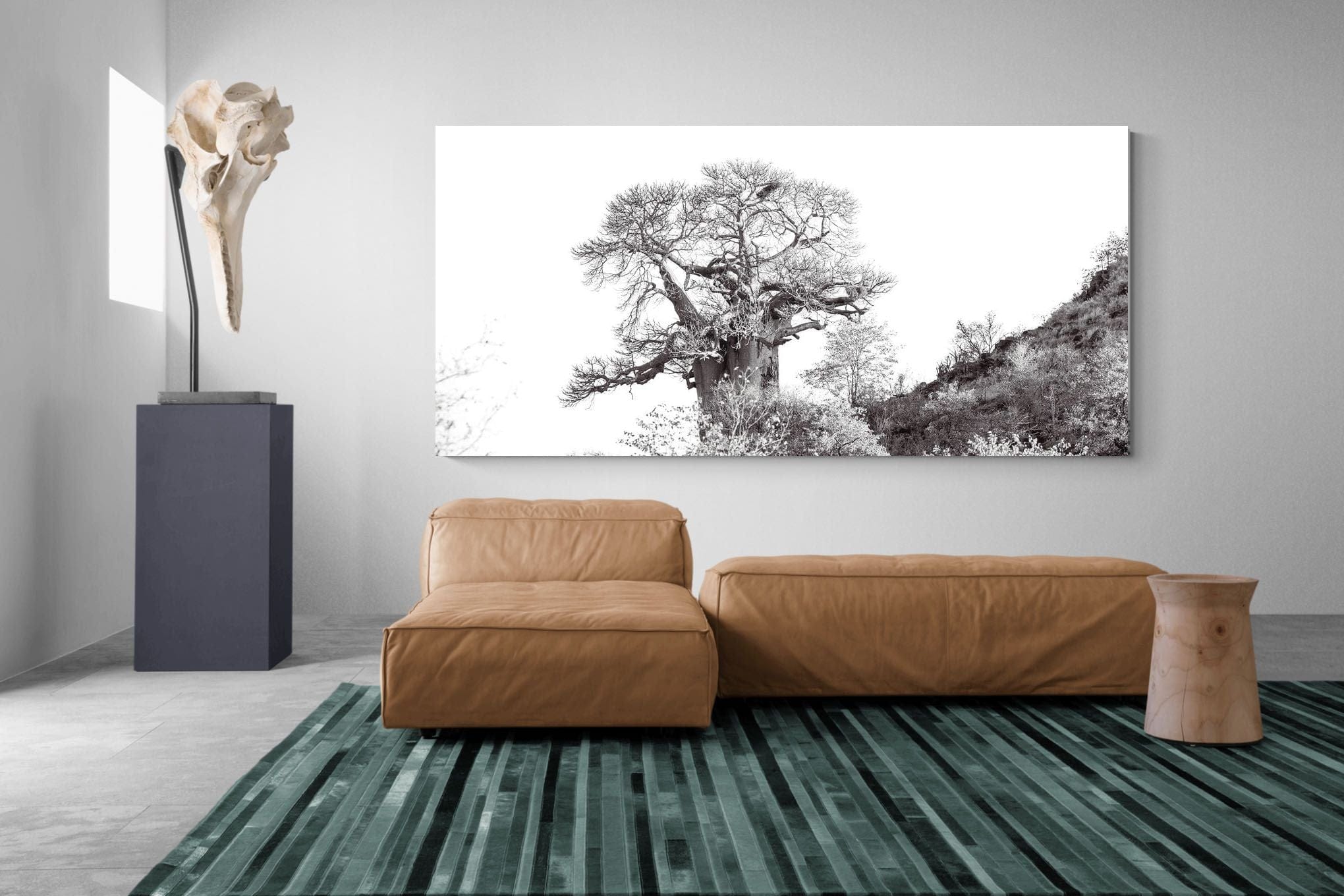 Hillside Baobab-Wall_Art-275 x 130cm-Mounted Canvas-No Frame-Pixalot