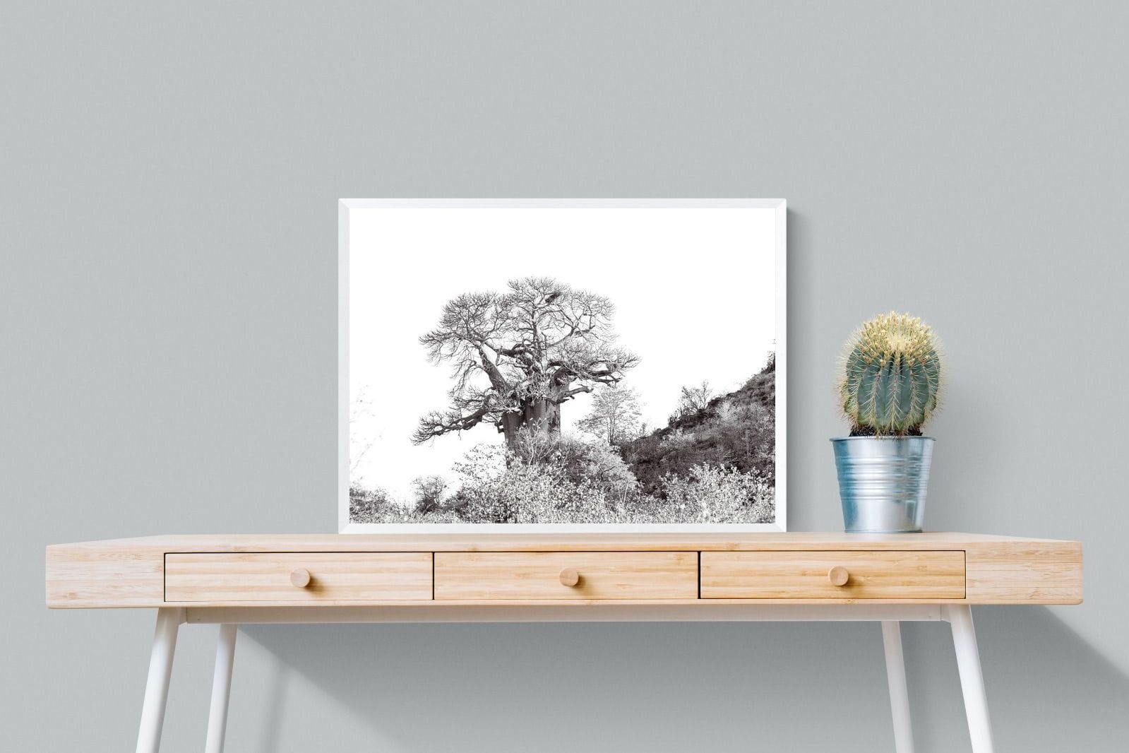 Hillside Baobab-Wall_Art-80 x 60cm-Mounted Canvas-White-Pixalot