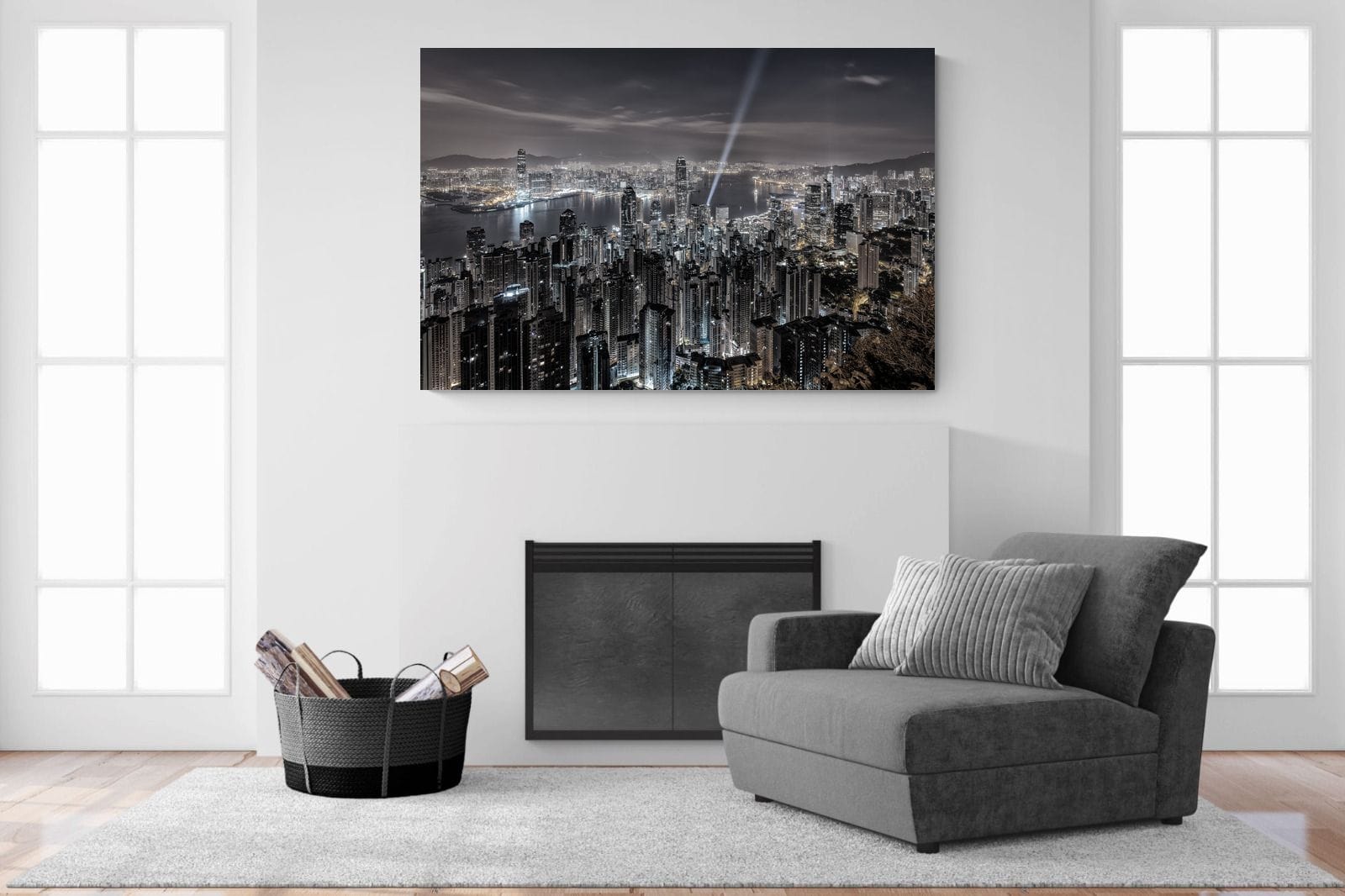 Hong Kong Harbour-Wall_Art-150 x 100cm-Mounted Canvas-No Frame-Pixalot