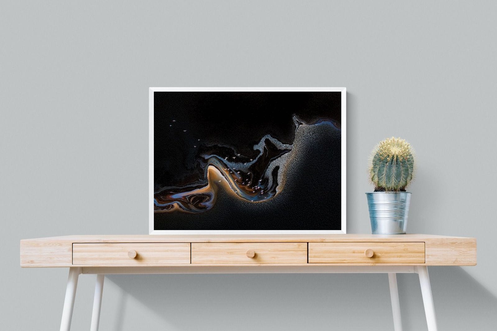 Inky Earth-Wall_Art-80 x 60cm-Mounted Canvas-White-Pixalot