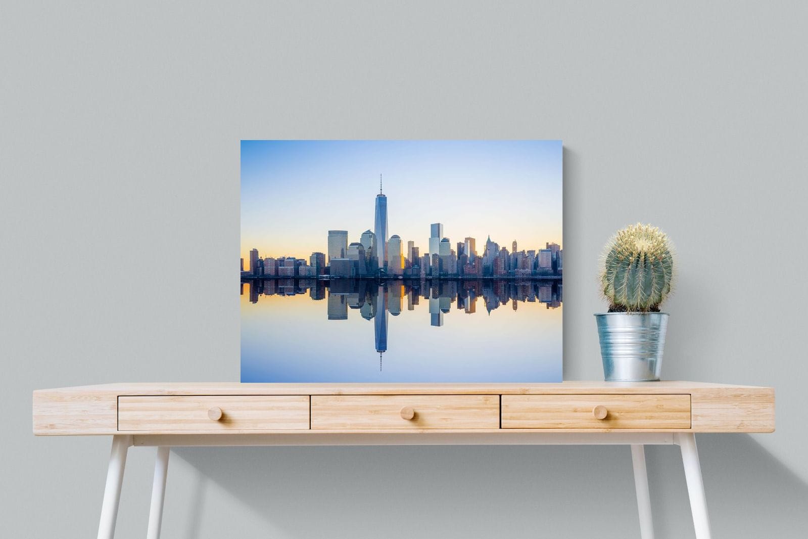 Manhattan Reflection-Wall_Art-80 x 60cm-Mounted Canvas-No Frame-Pixalot