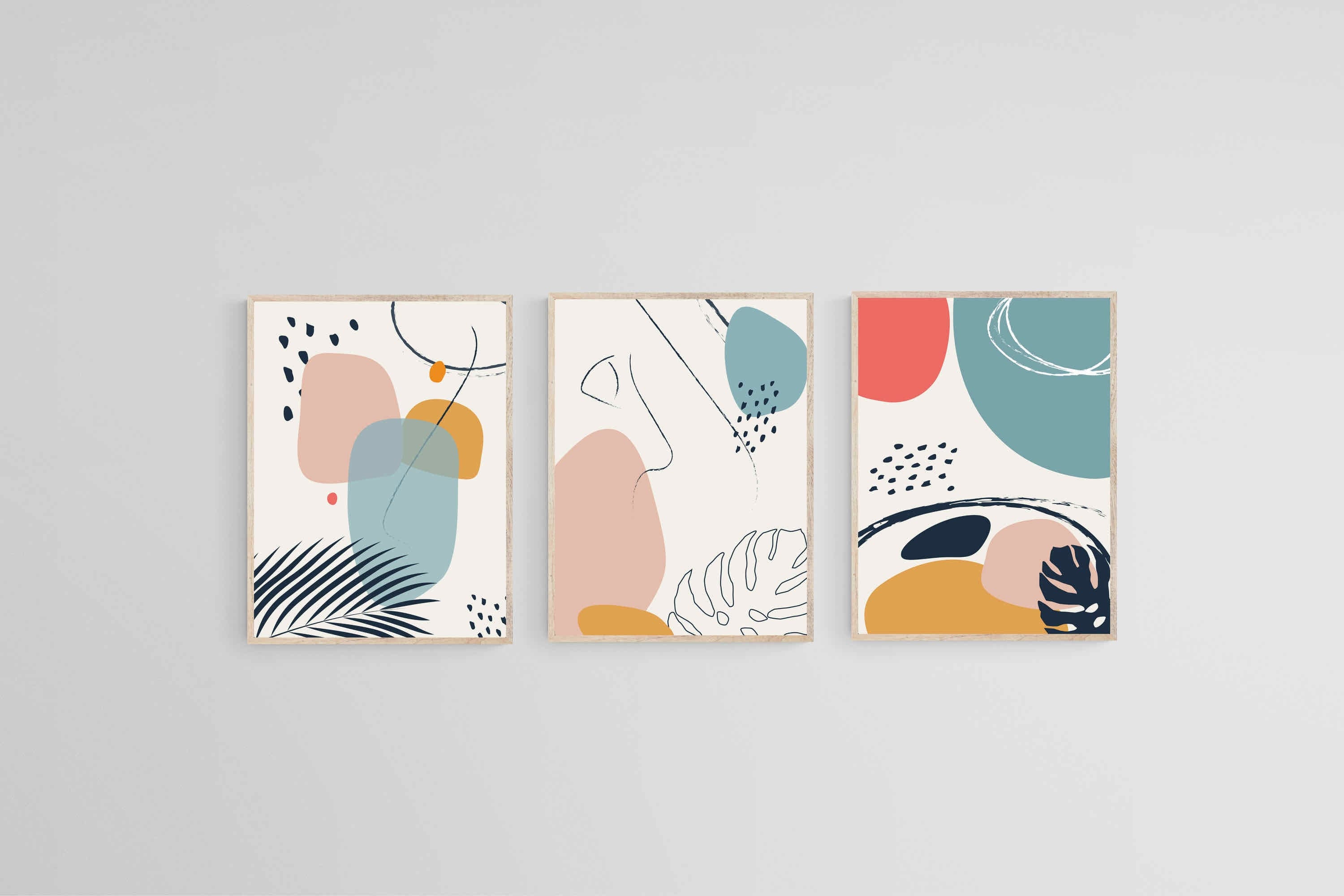 Matisse Style Set-Wall_Art-45 x 60cm (x3)-Mounted Canvas-Wood-Pixalot