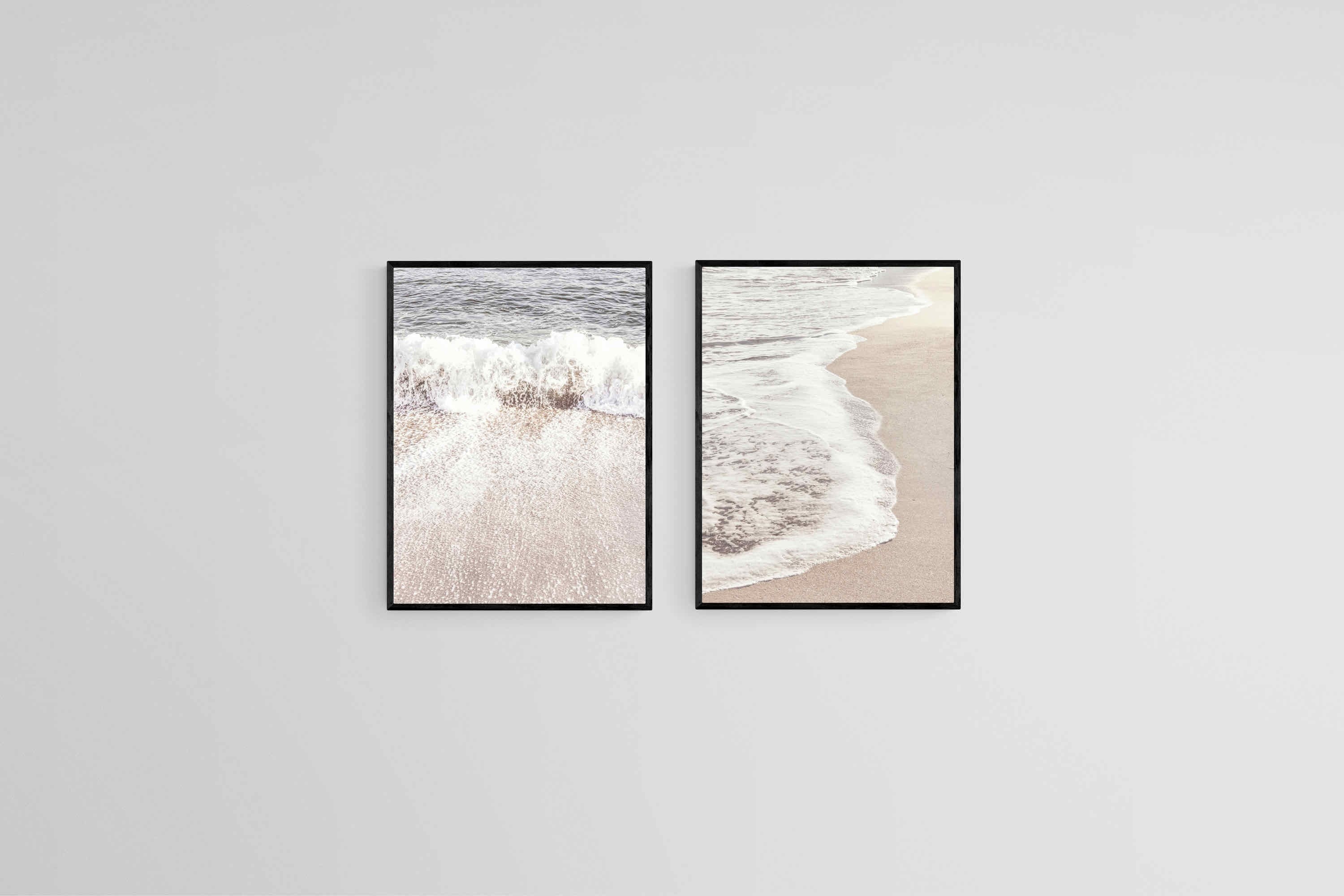 Rising Tide Set-Wall_Art-45 x 60cm (x2)-Mounted Canvas-Black-Pixalot