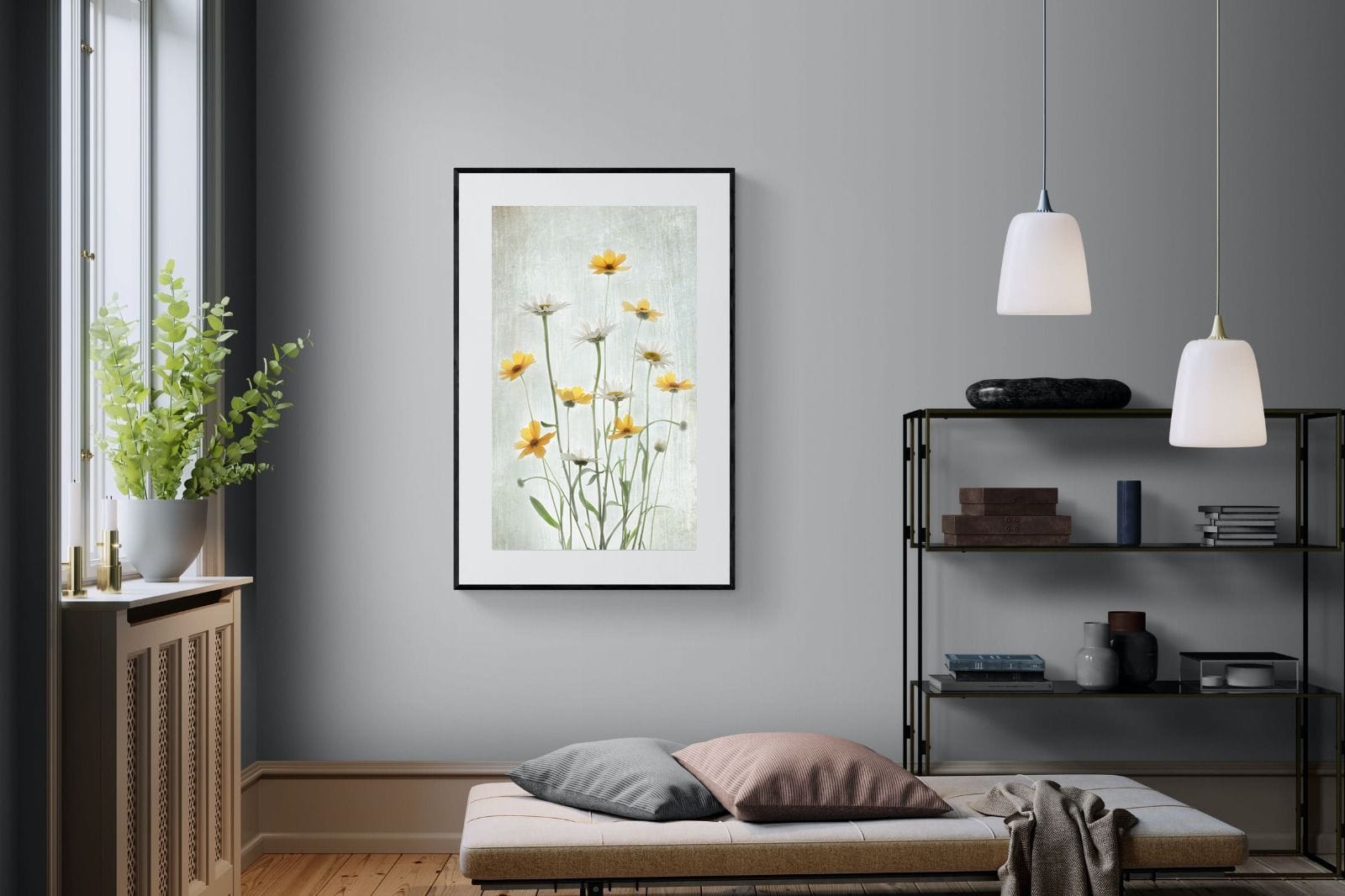 Summer Flowers-Wall_Art-100 x 150cm-Framed Print-Black-Pixalot