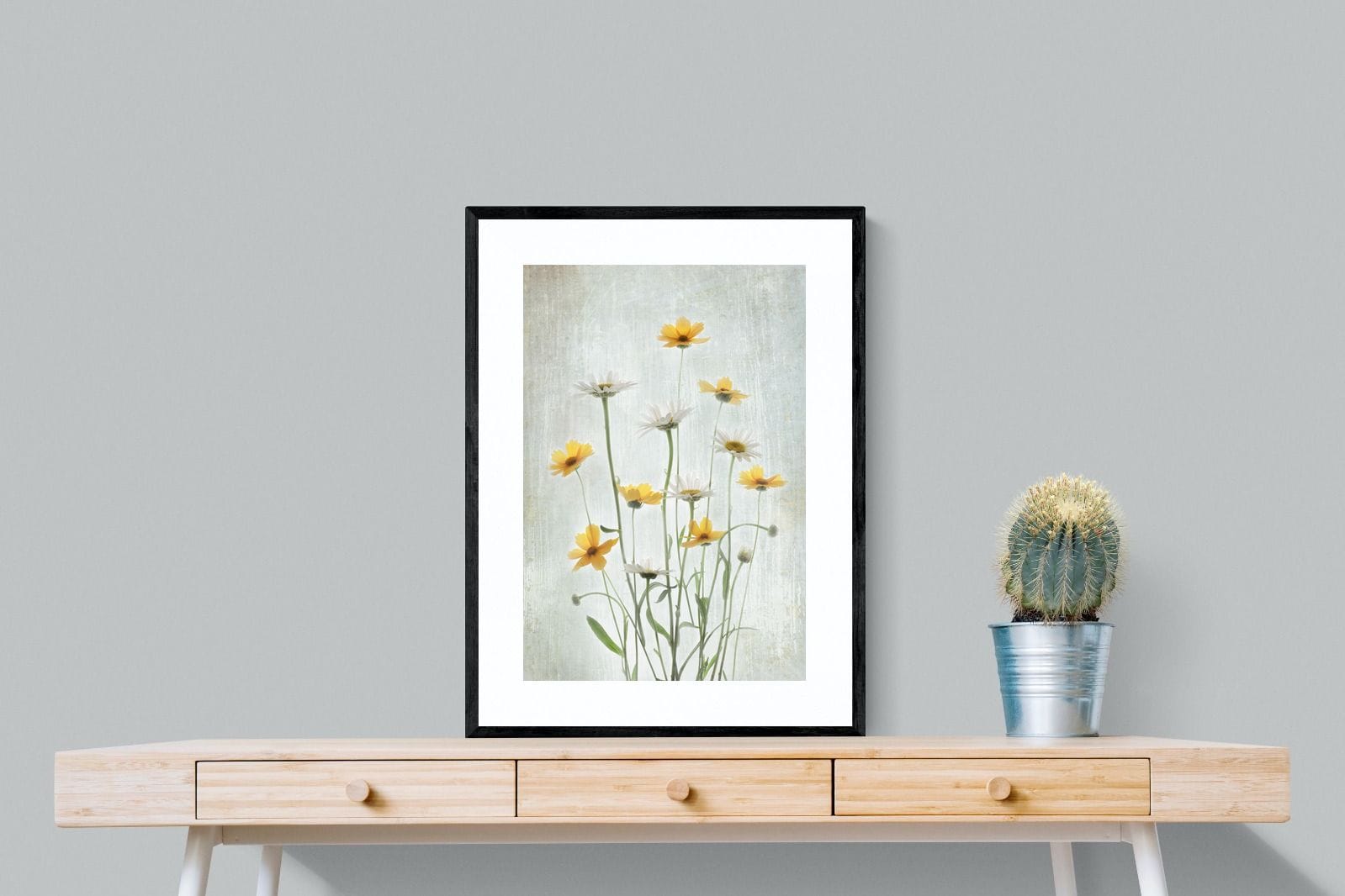 Summer Flowers-Wall_Art-60 x 80cm-Framed Print-Black-Pixalot