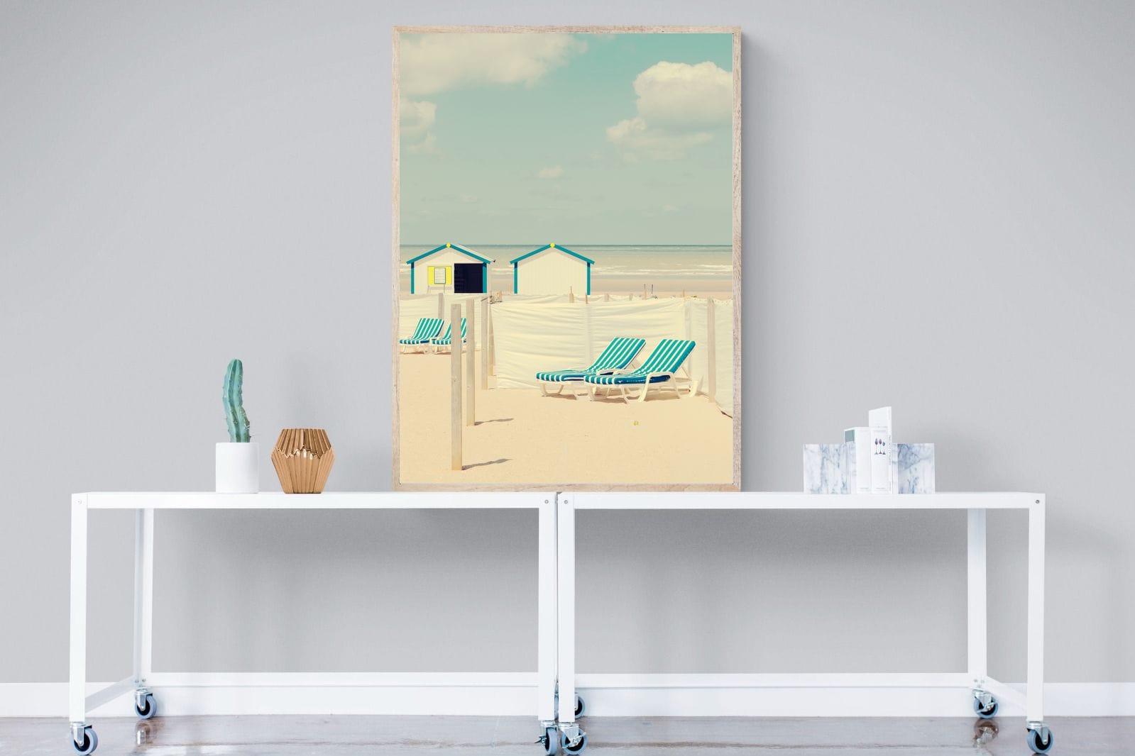 Sun Loungers-Wall_Art-90 x 120cm-Mounted Canvas-Wood-Pixalot