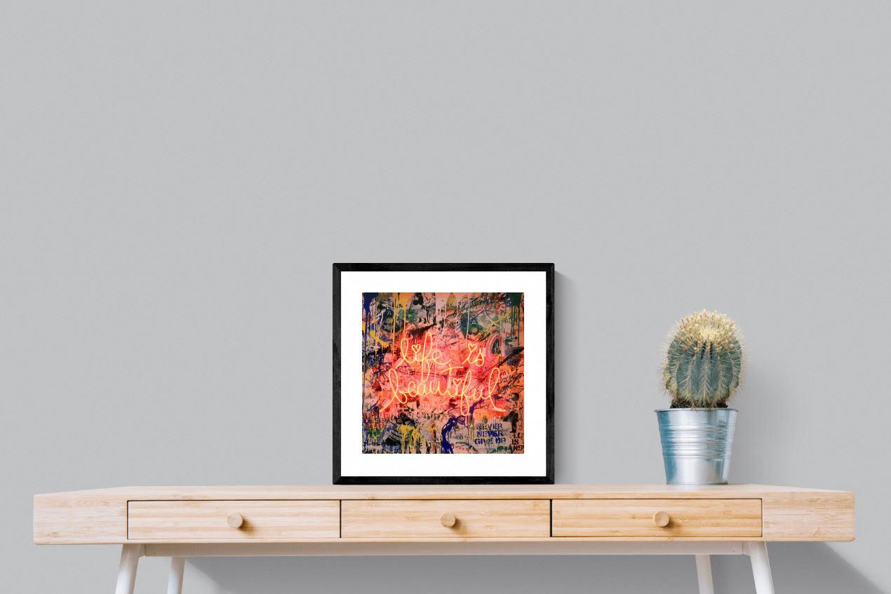 Life is Beautiful-Wall_Art-50 x 50cm-Framed Print-Black-Pixalot