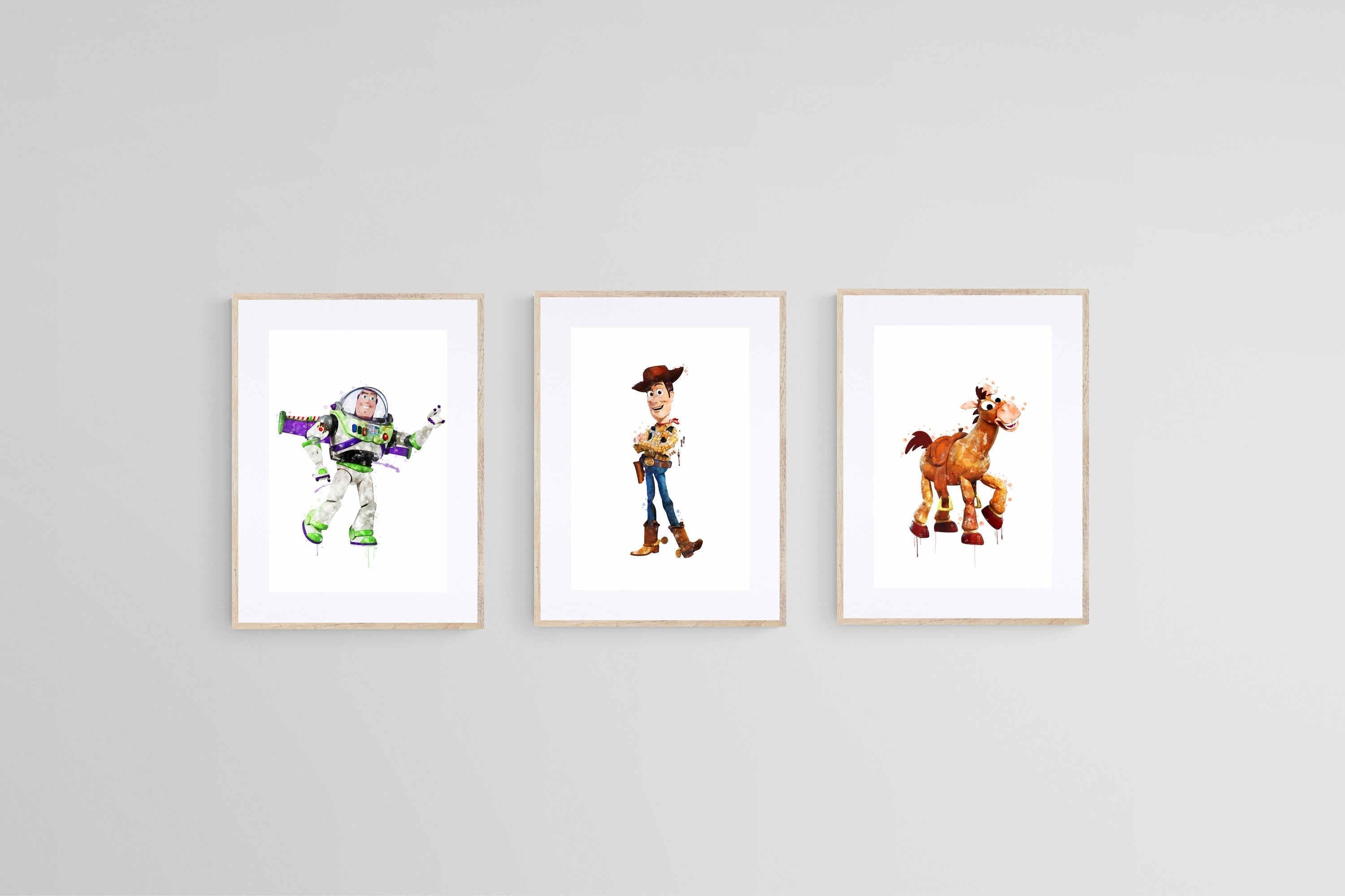 Toy Story Set of 3-Wall_Art-45 x 60cm (x3)-Framed Print-Wood-Pixalot
