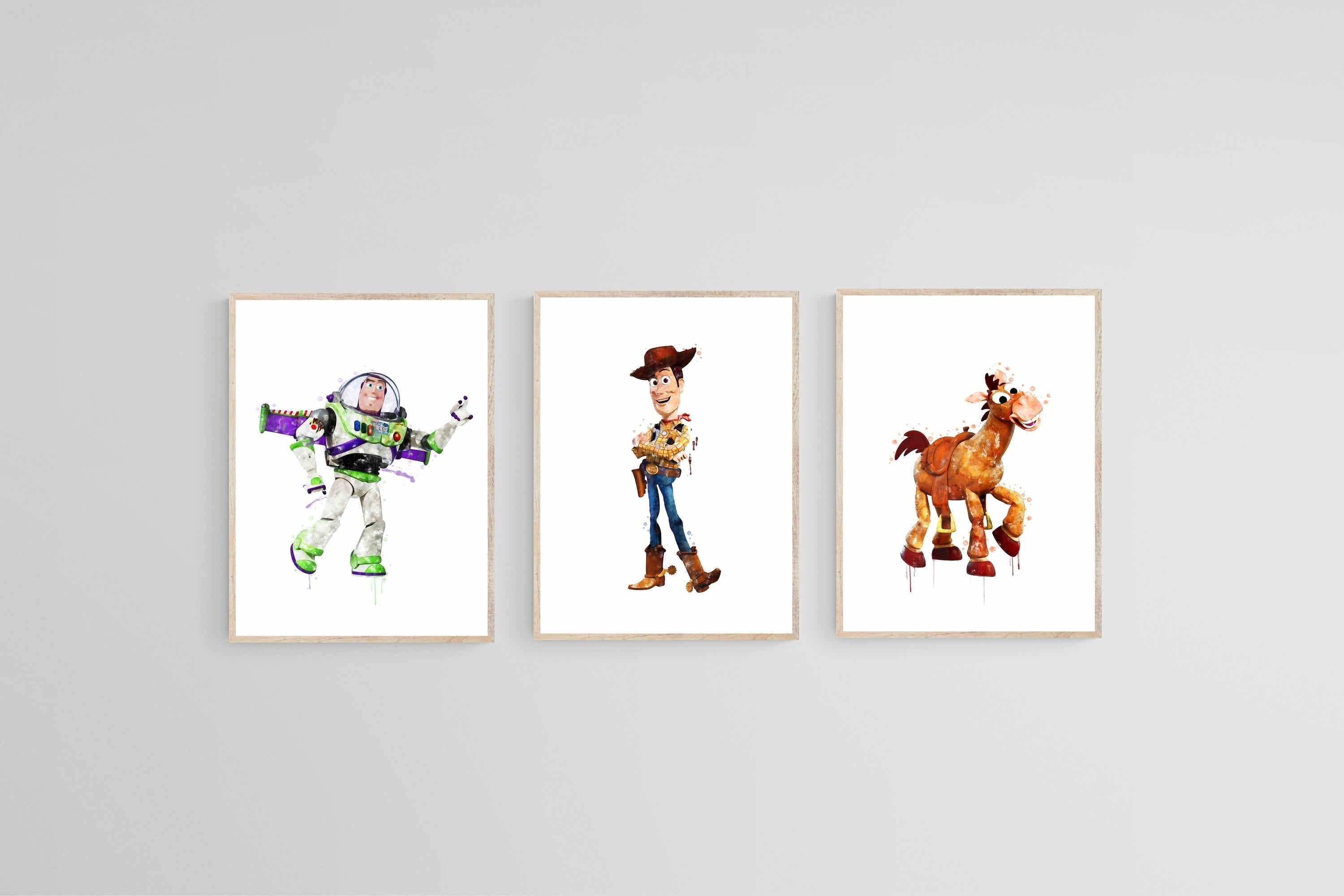 Toy Story Set of 3-Wall_Art-45 x 60cm (x3)-Mounted Canvas-Wood-Pixalot