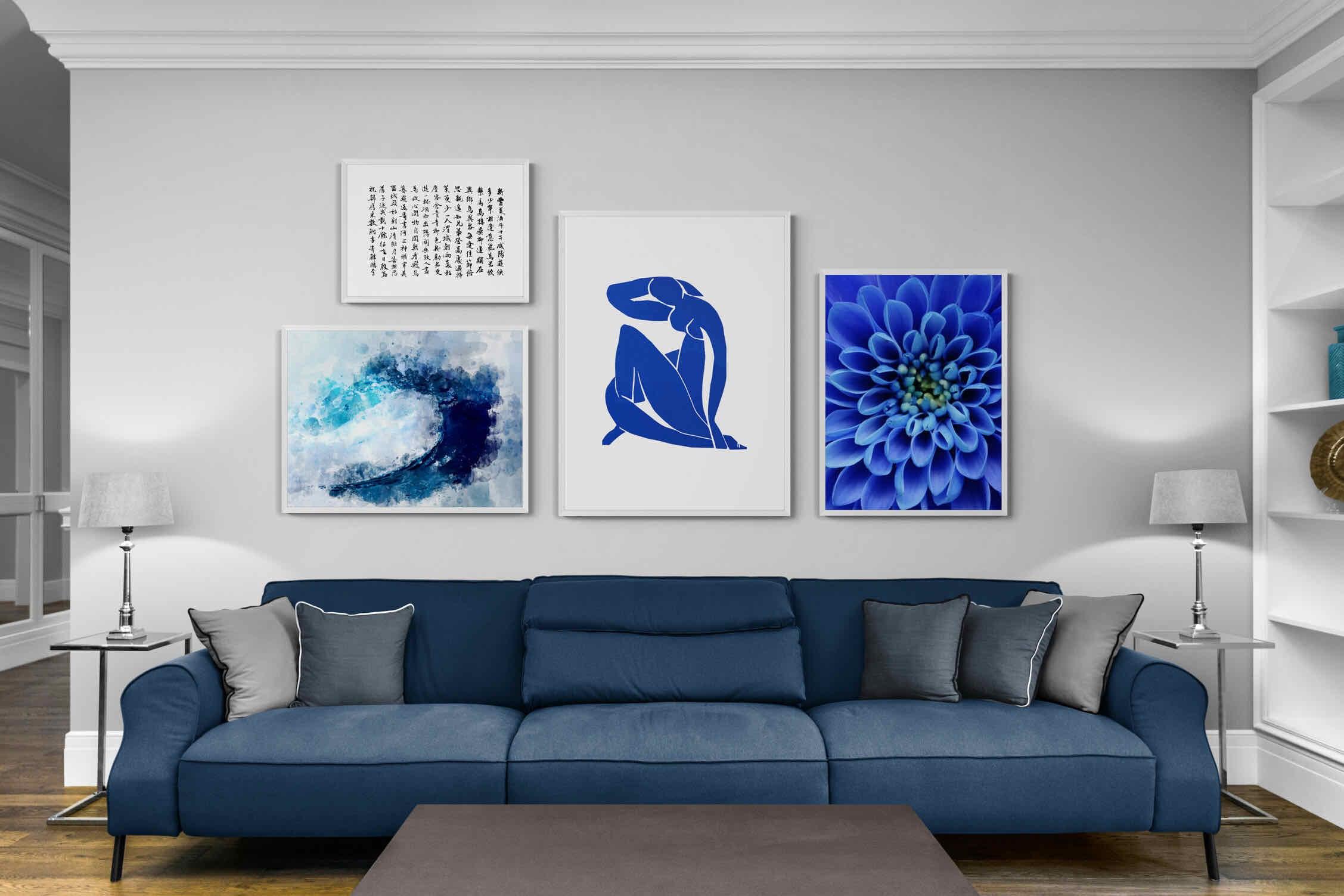 True Blue Gallery Wall Set-Wall_Art-Mounted Canvas-White-Pixalot