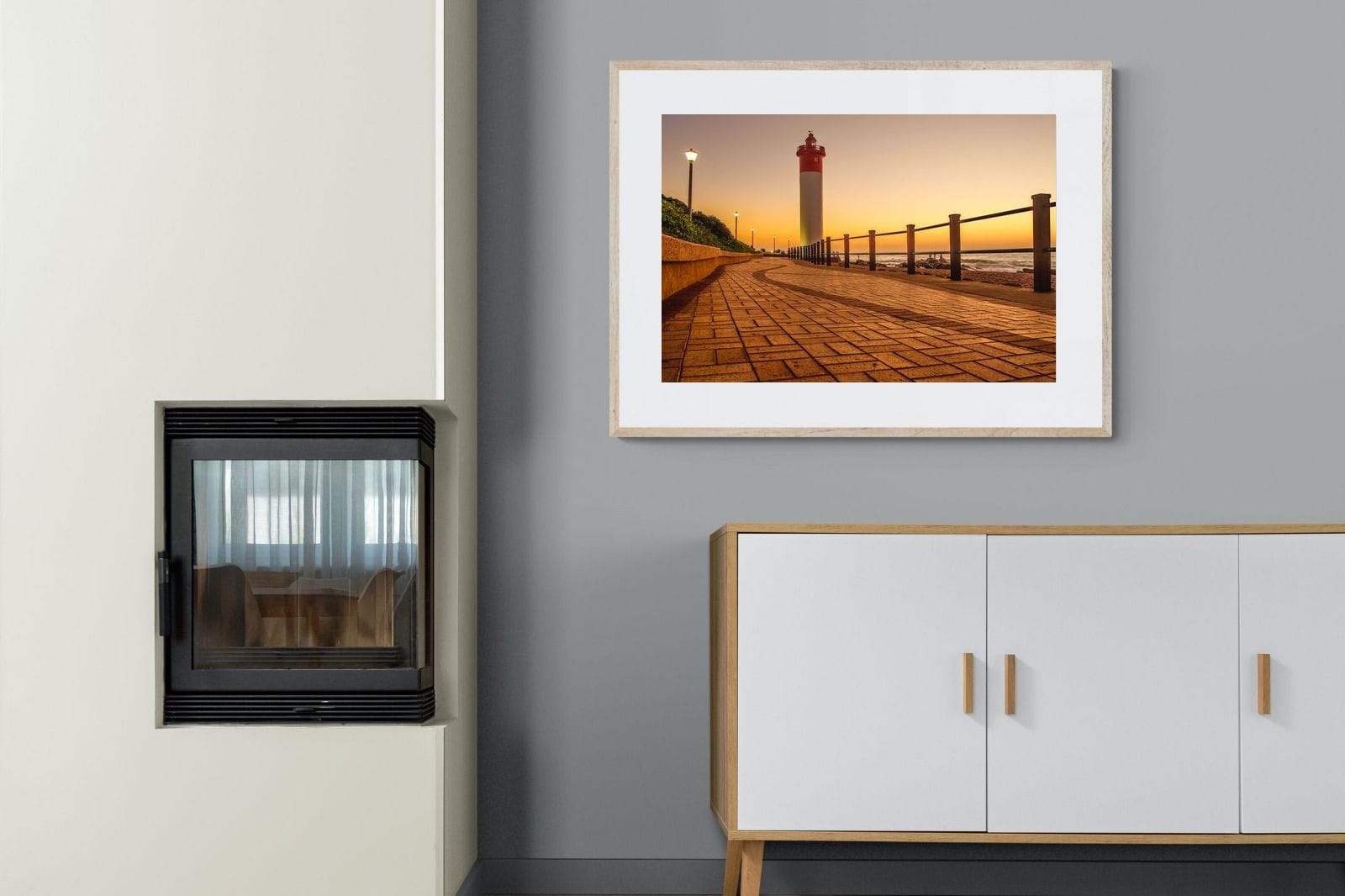 Umhlanga Promenade-Wall_Art-100 x 75cm-Framed Print-Wood-Pixalot