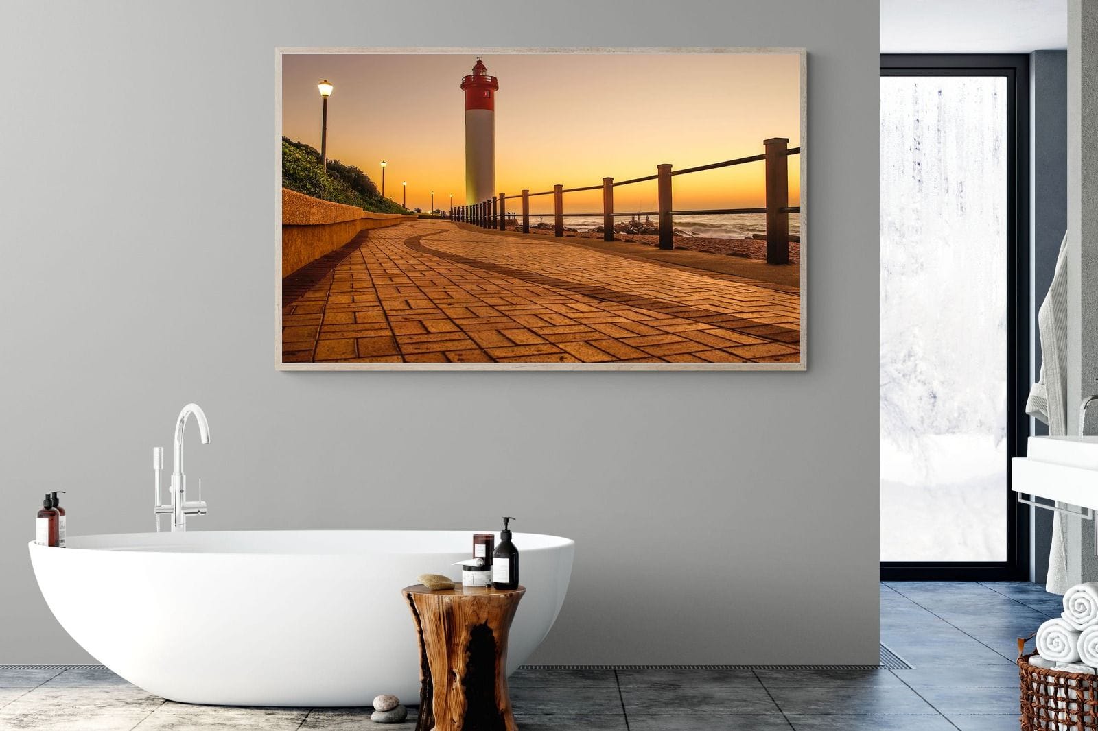 Umhlanga Promenade-Wall_Art-180 x 110cm-Mounted Canvas-Wood-Pixalot