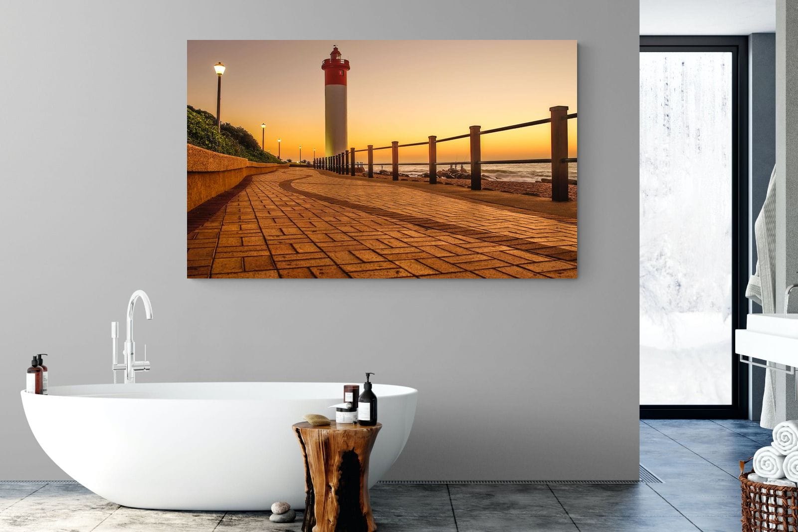 Umhlanga Promenade-Wall_Art-180 x 110cm-Mounted Canvas-No Frame-Pixalot