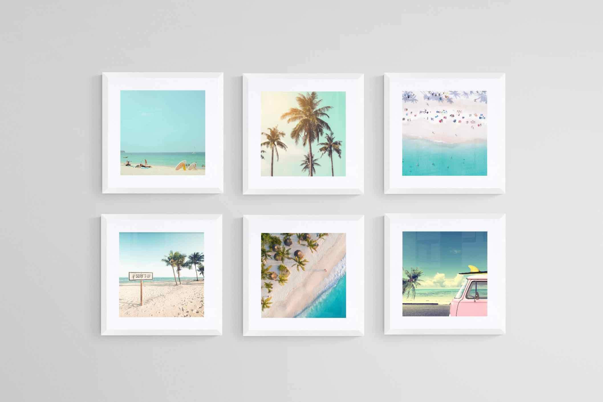 Vacation Set-Wall_Art-30 x 30cm (x6)-Framed Print-White-Pixalot